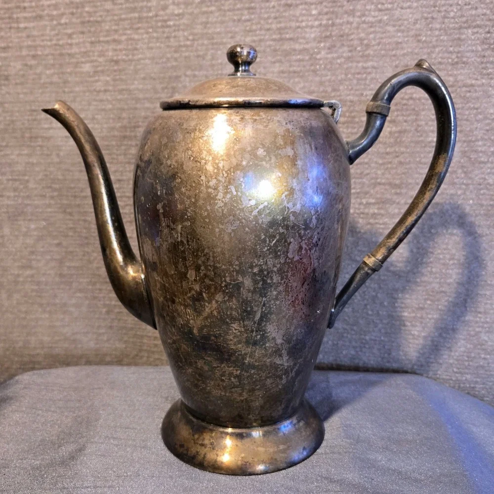 Vintage Academy Silver Co. Silver on Copper Tea/Coffee Pot Elegant